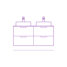 Fixtures Bathroom Vanity Ikea Godmorgon Horvik Double Vanity 4 Drawers Line Art Svg Vector, Free Vectors File